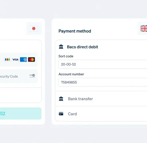 Invoicing screen showing payment method and bank details